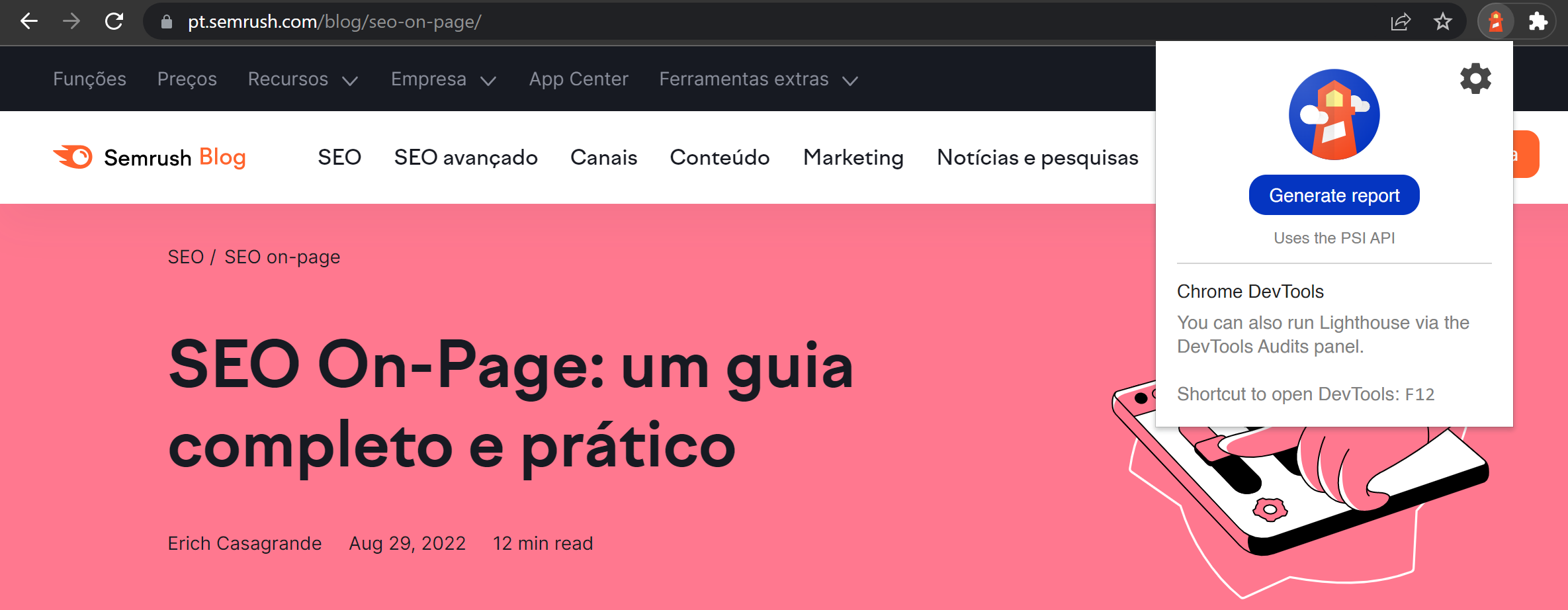 Como usar o Google Lighthouse para melhorar a velocidade do site 6 extensão google lighthouse