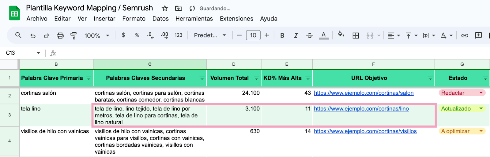 Haz referencia a tu mapa de palabras clave al crear enlaces internos en tu web