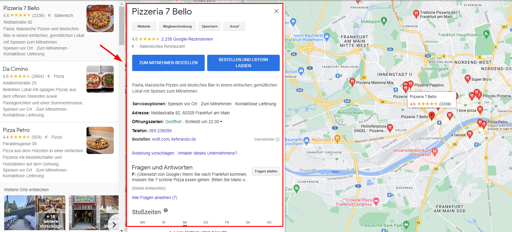 Screenshot: Google Unternehmensprofil