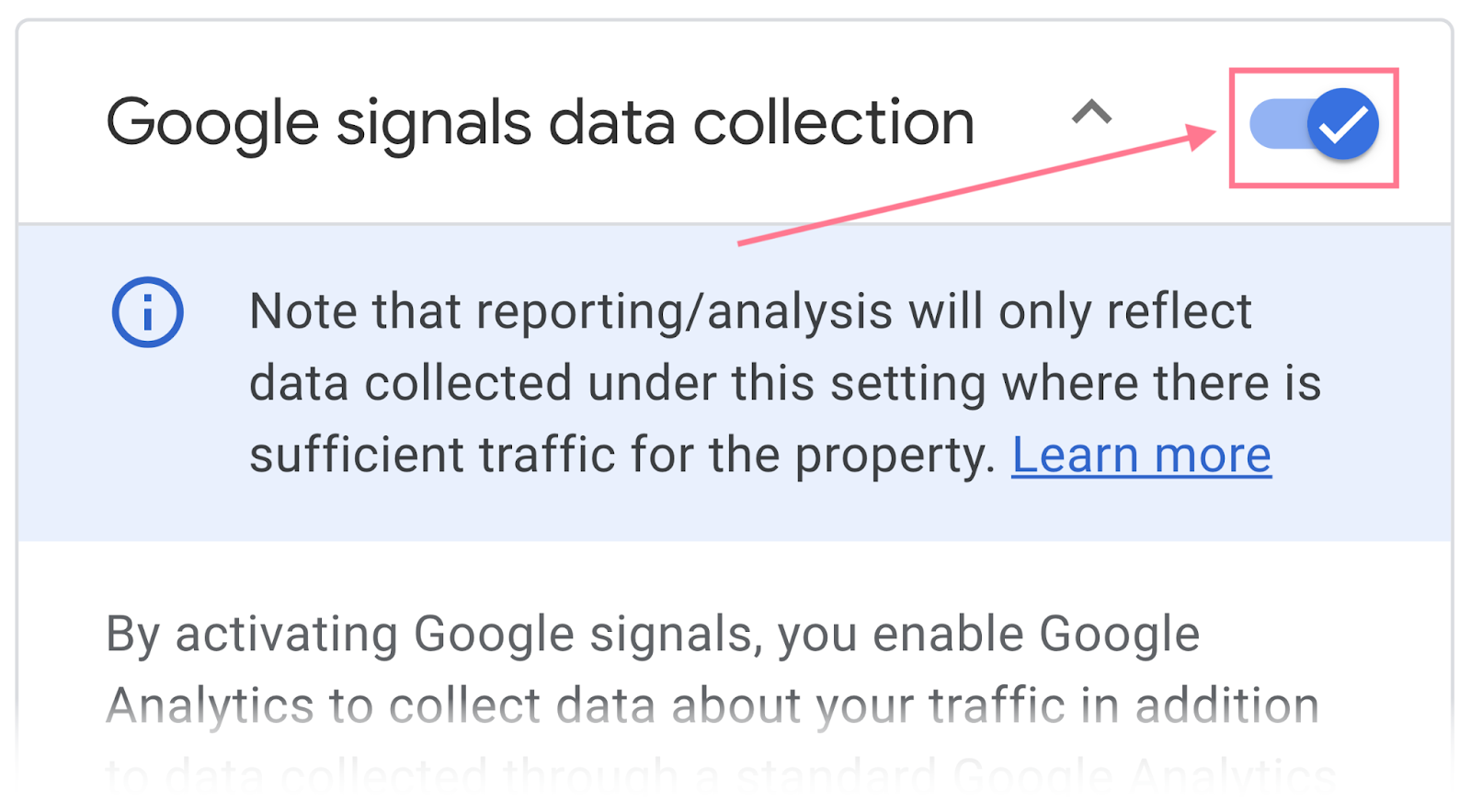 how to enable Google signals data collection