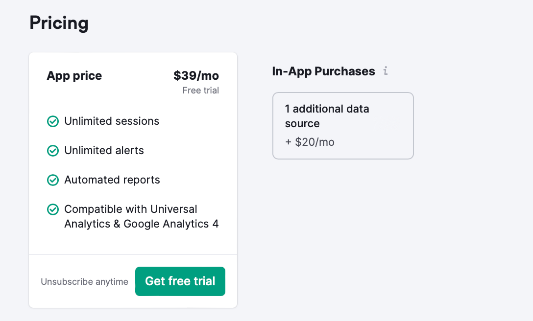 Analytics Narratives pricing