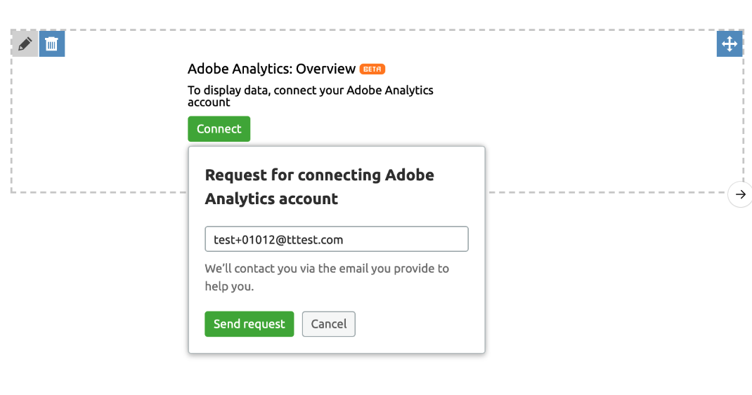 Widget Adobe Analytics dans My Reports