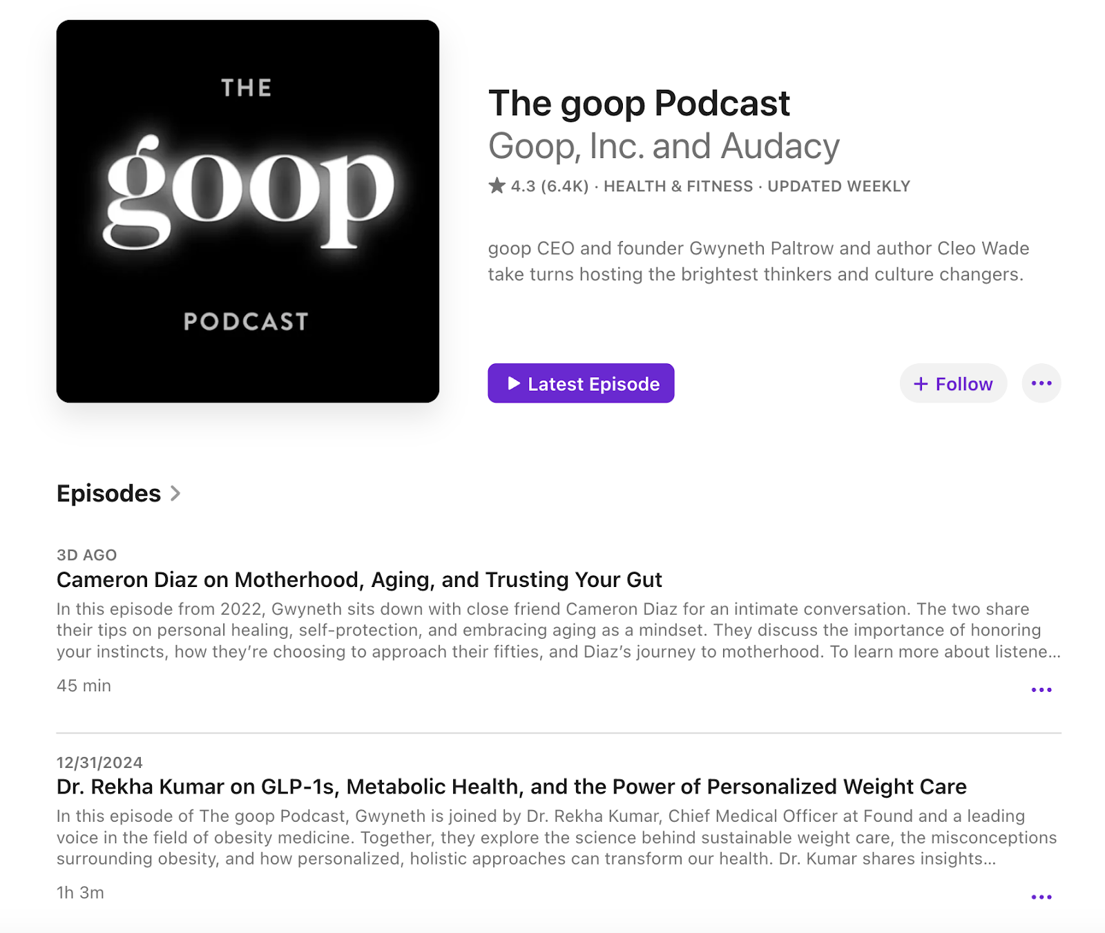 Apple landing page for this podcast's content.