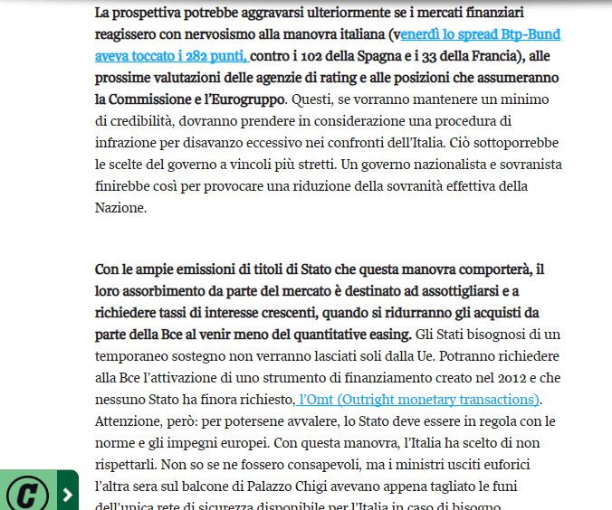 Come migliorare la leggibilità dei testi sui siti informativi. L'esempio del Corriere della sera