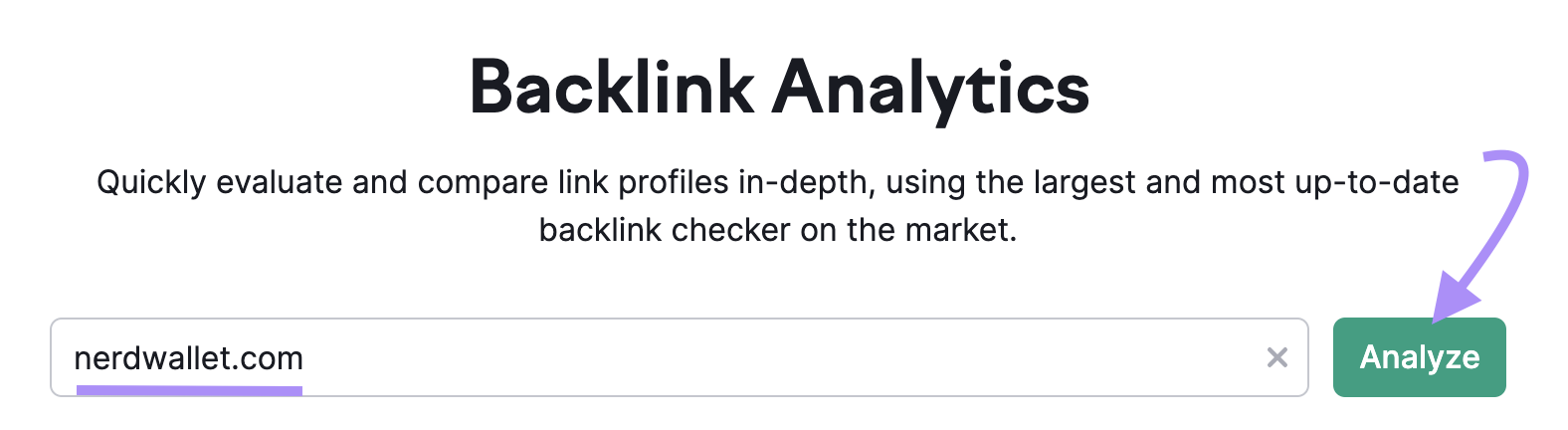 Backlink Analytics tool