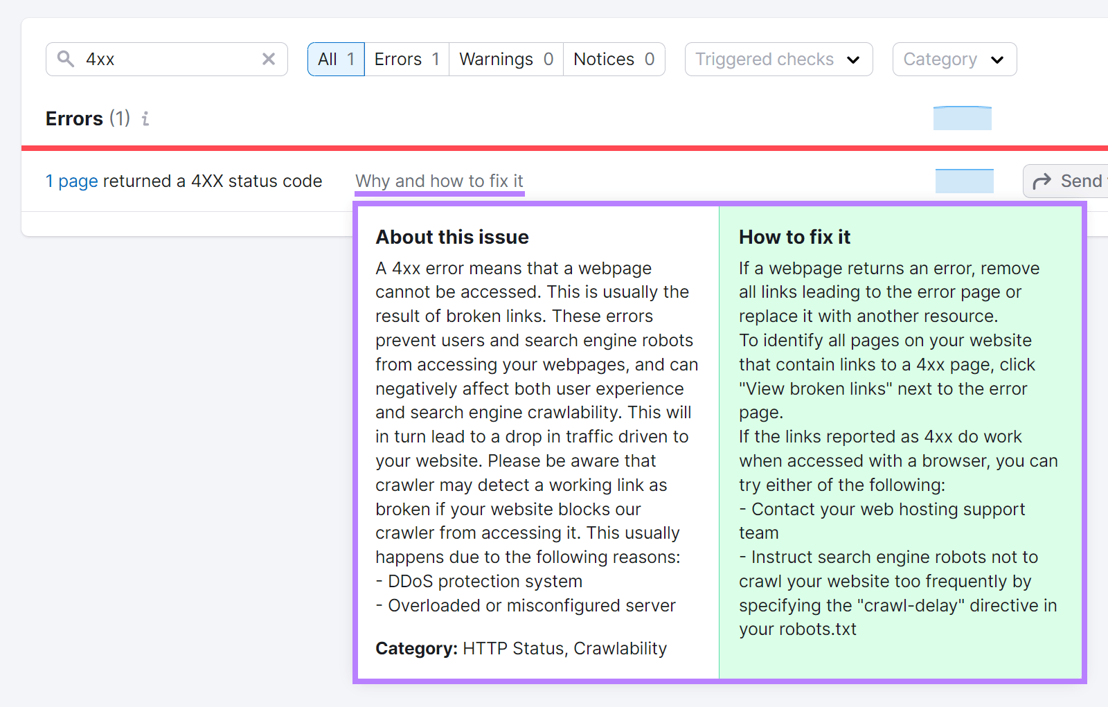 Why and how to fix it text clicked and popup highlighted.