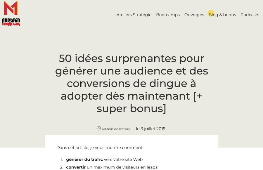 Générer une audience et des conversions