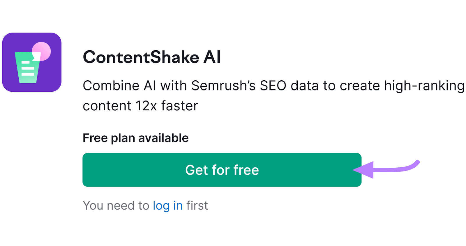 ContentShake AI's landing page