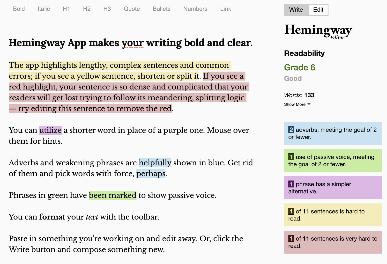 Hemingway App