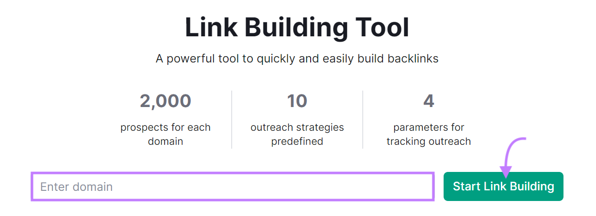 Link Building Tool search