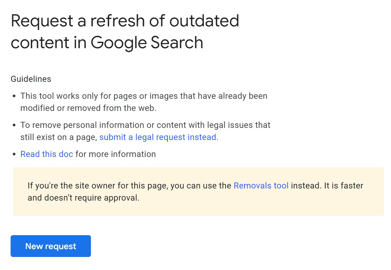Google’s Content Removal tool