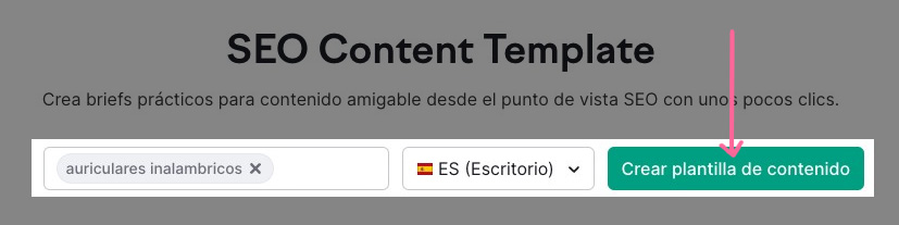 Página de inicio de SEO Content Template