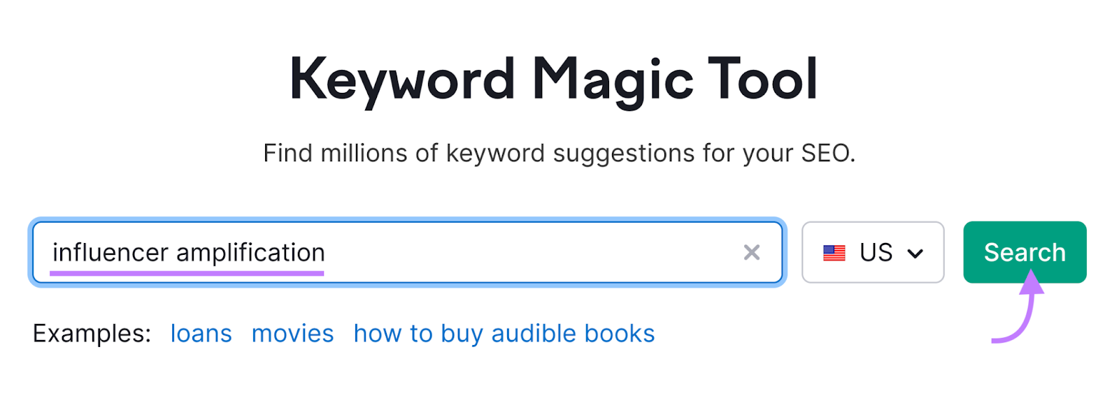 Keyword Magic Tool search bar
