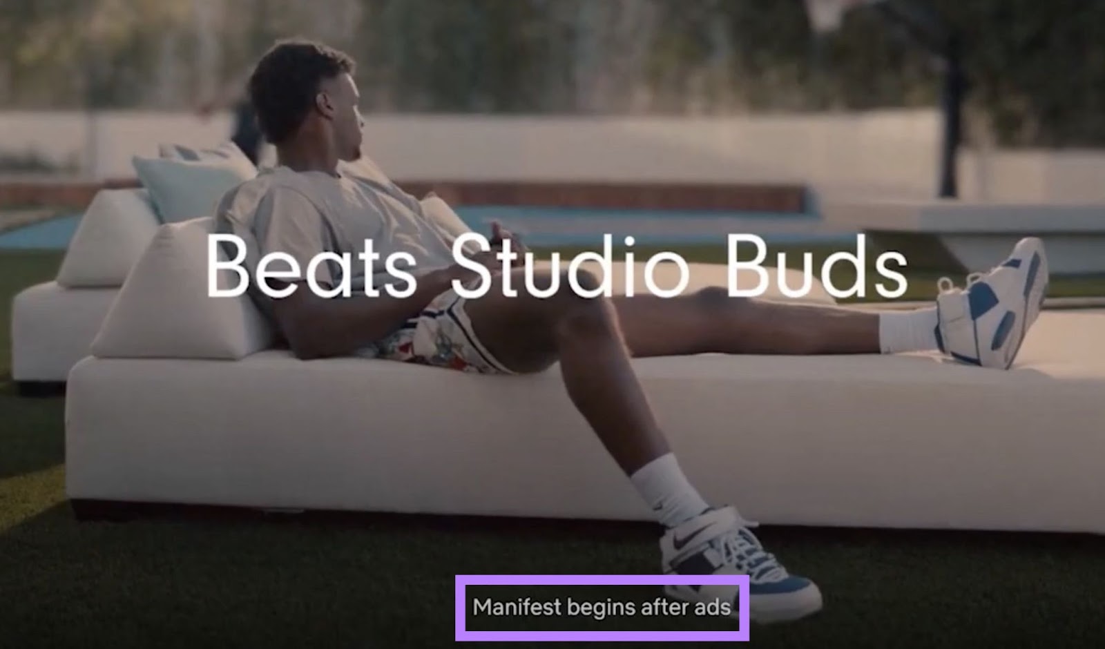 A video ad by 'Beats' playing before a show on Netflix.