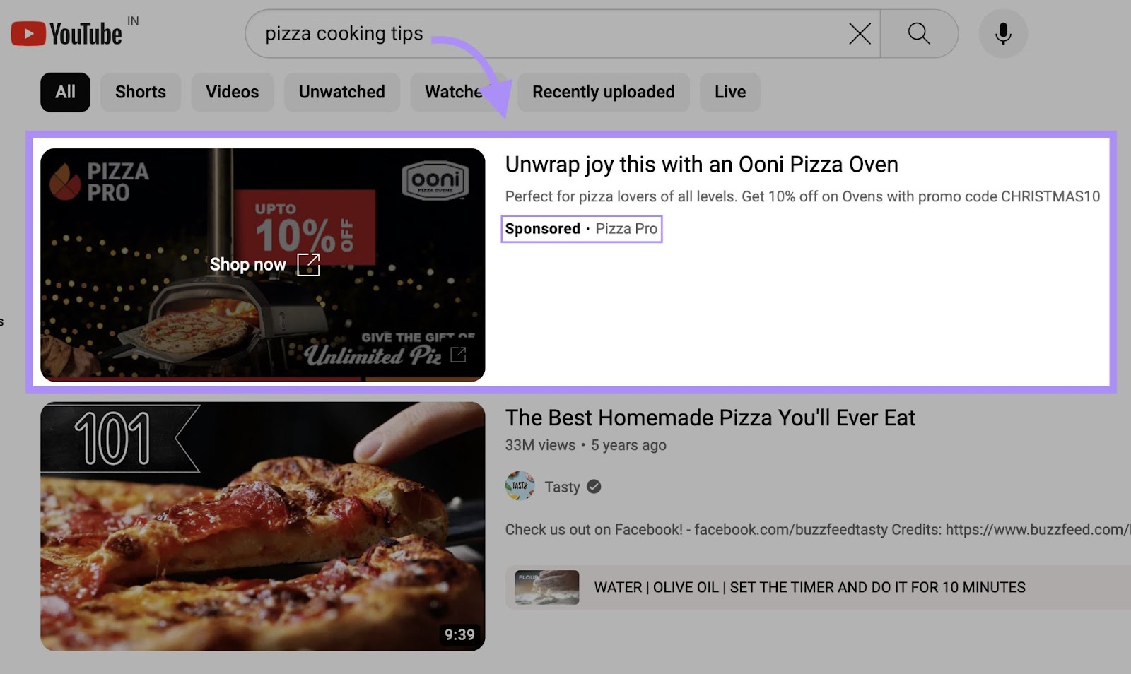 A video advertisement  connected  YouTube