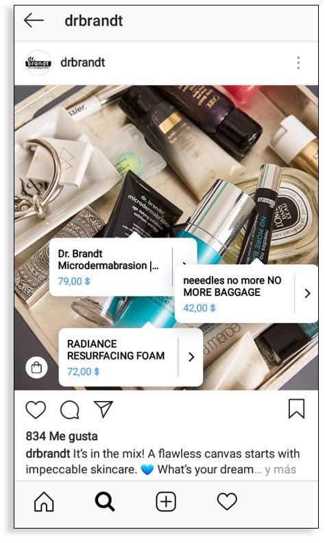 Instagram stories - productos