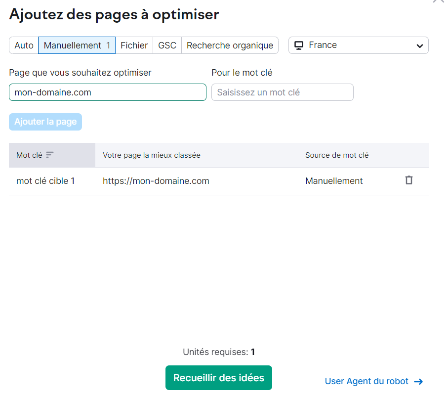 Configuration de On Page SEO Checker