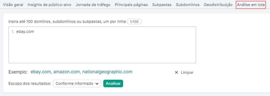 o que é e como fazer com a Semrush 13 ferramenta de analise em lote