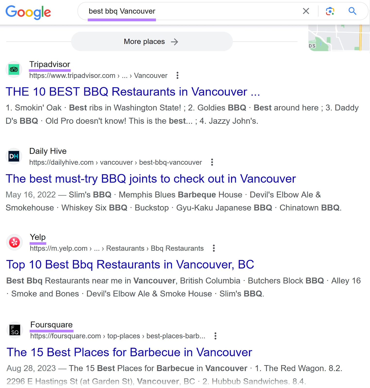 search results page for “best bbq vancouver”