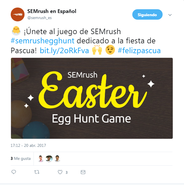 Gamificación en Marketing - Tuit juego Pascua