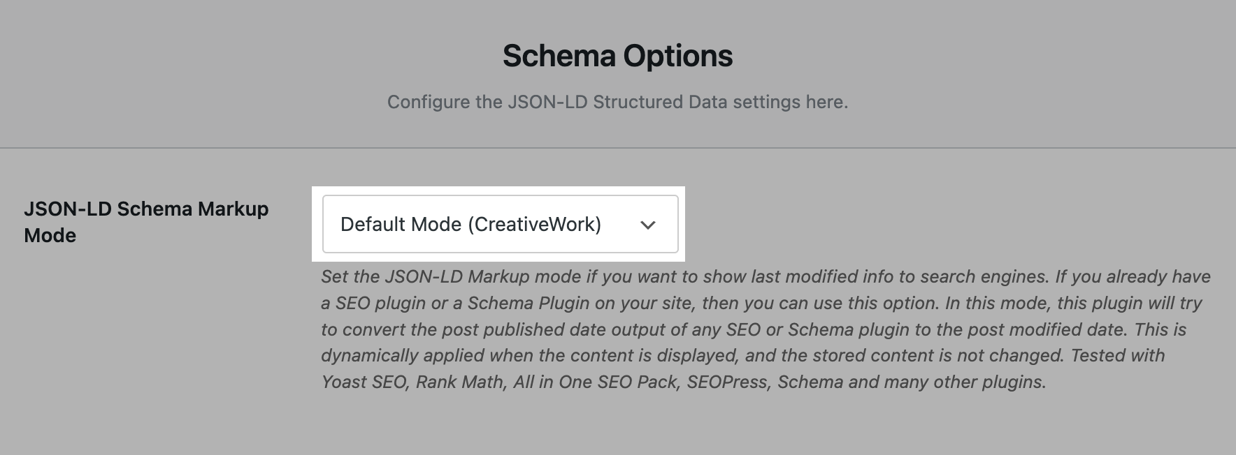 wp last modified schema options