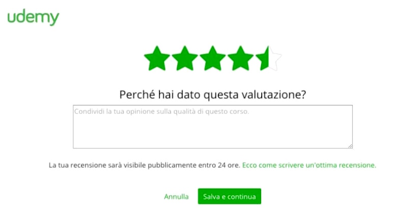 Udemy: il sondaggio con cui testare la user experience