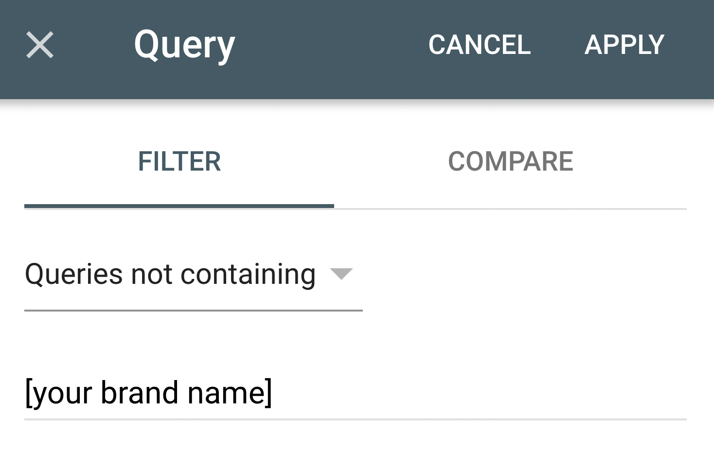 Queries not containing filter