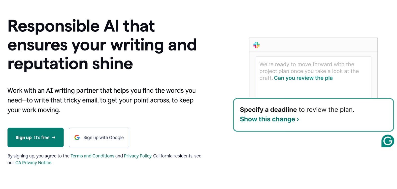 Grammarly - an AI instrumentality   for editing