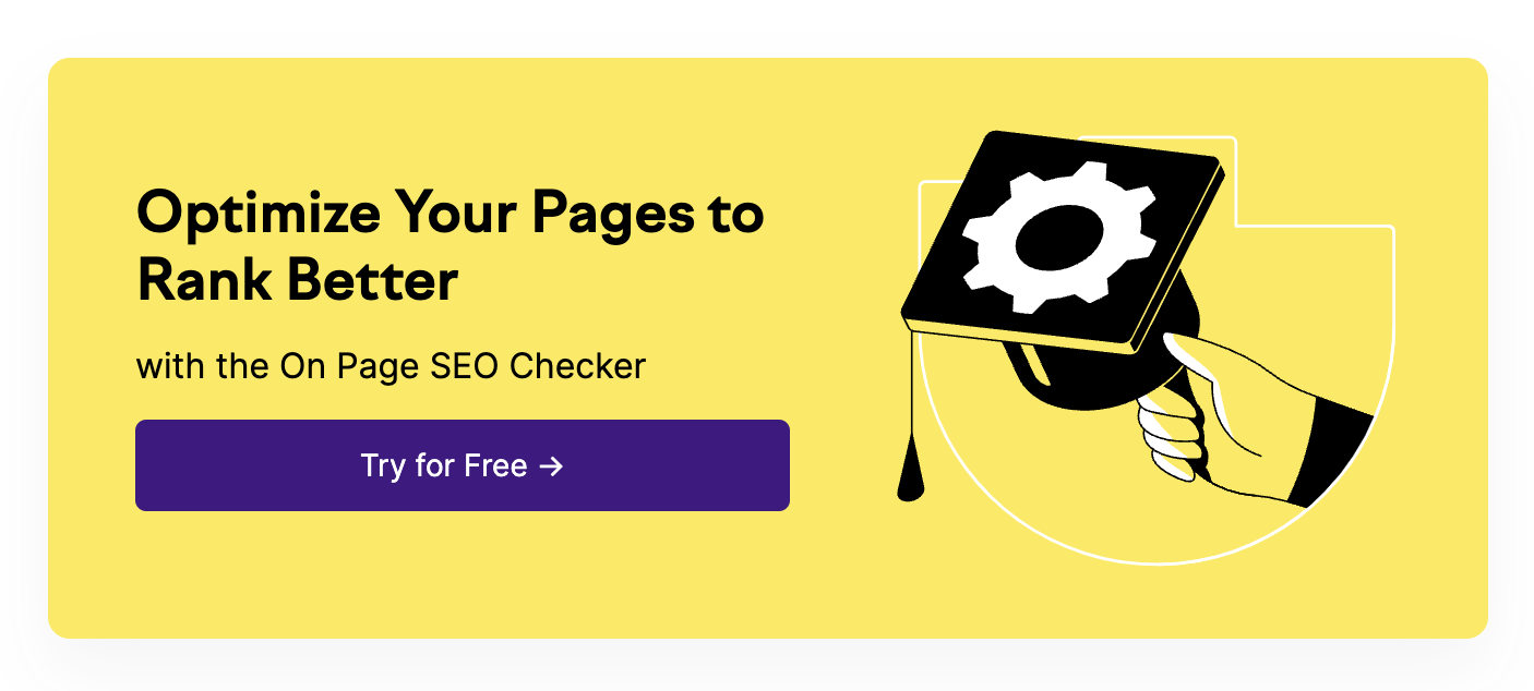 Semrush's CTA for the On Page SEO Checker tool