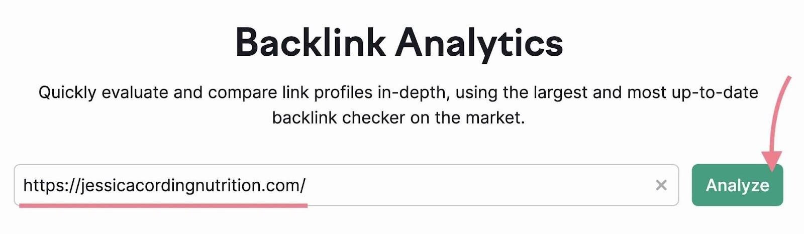 Backlink Analytics tool