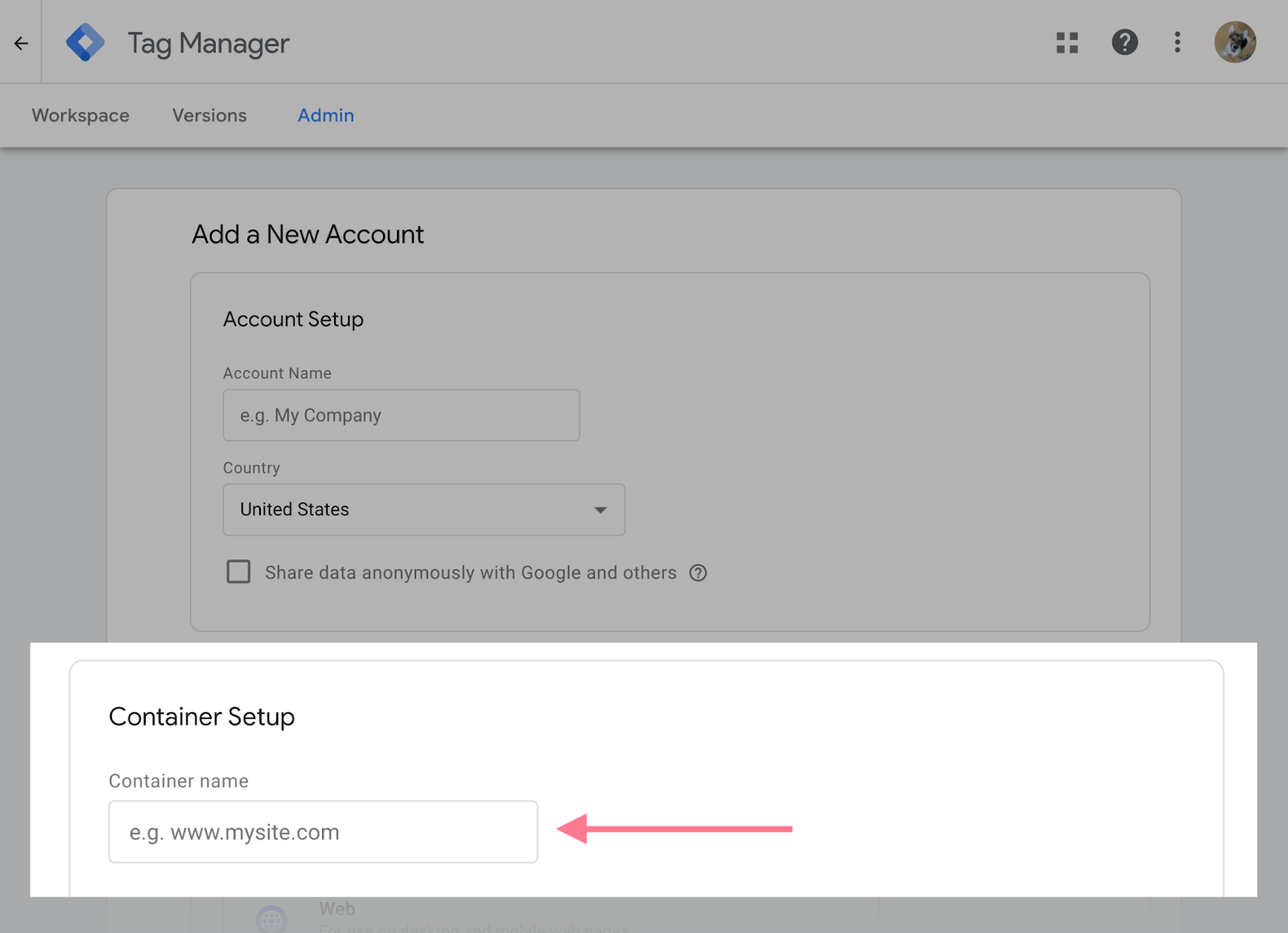 Nastavitve Google Tag Manager