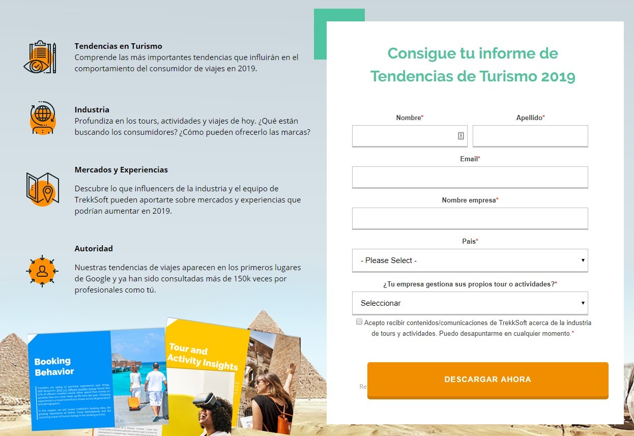 Contenido de calidad - Ejemplo Squeeze page de Trekksoft