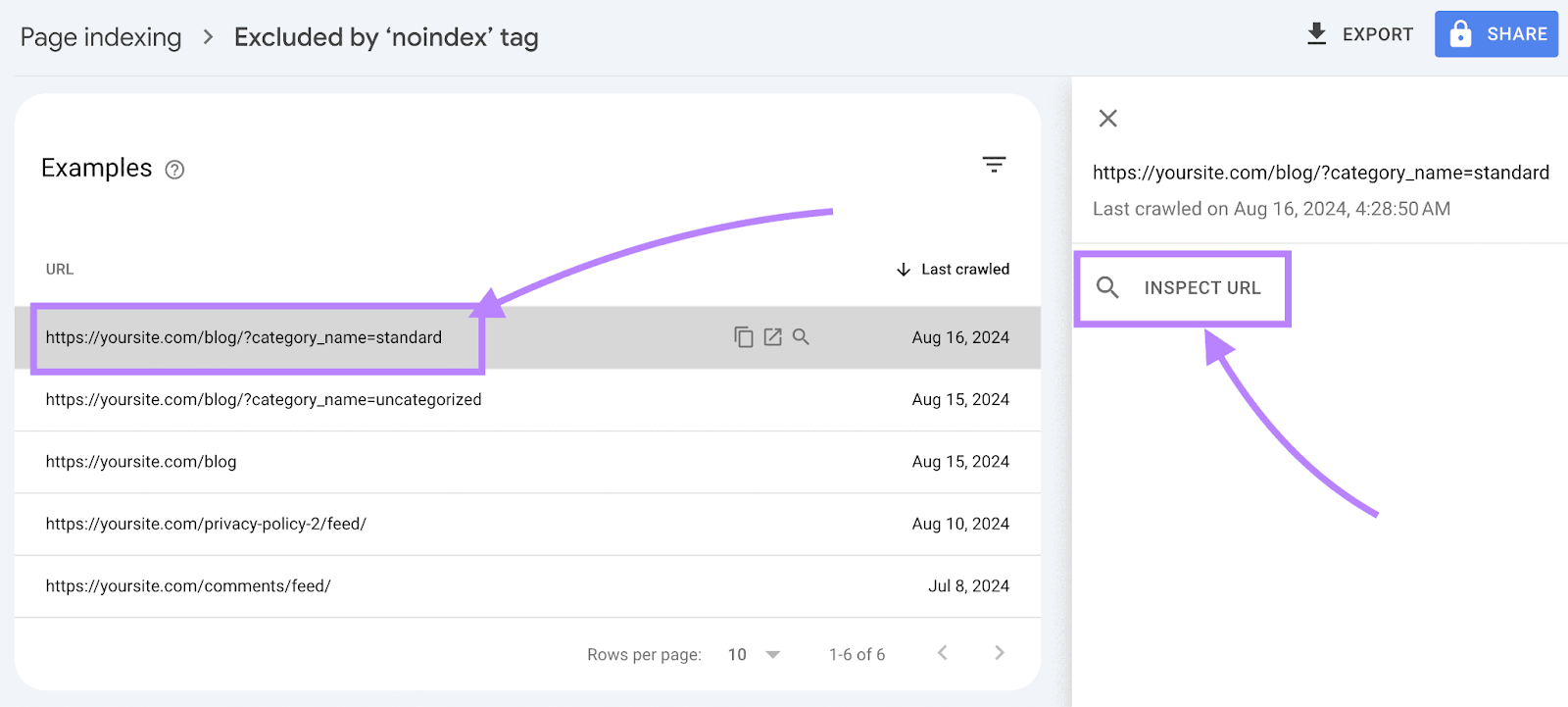 A highlighted URL to amusement   the "INSPECT URL" fastener  successful  GSC