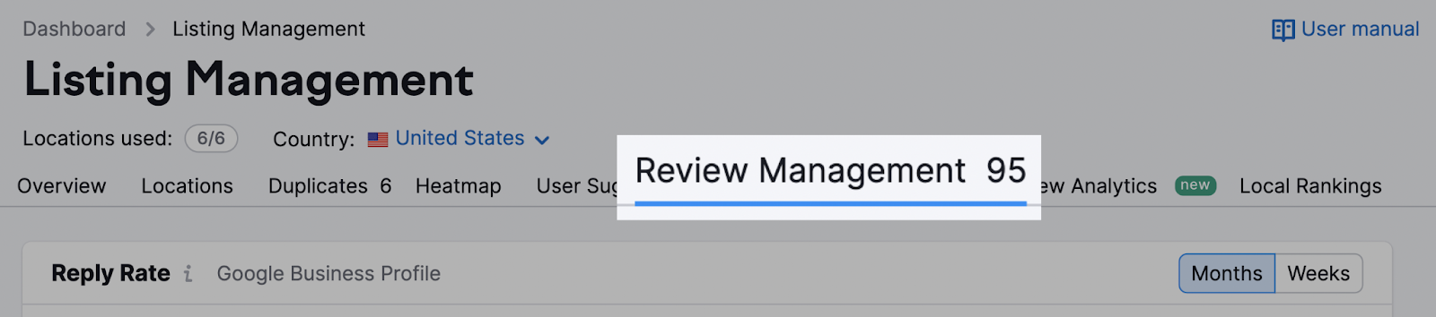 Review Management tab