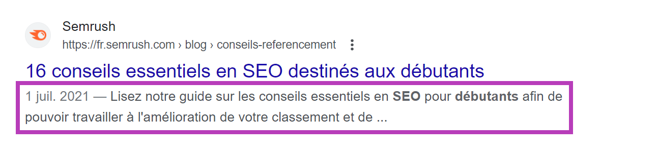 Exemple de meta description