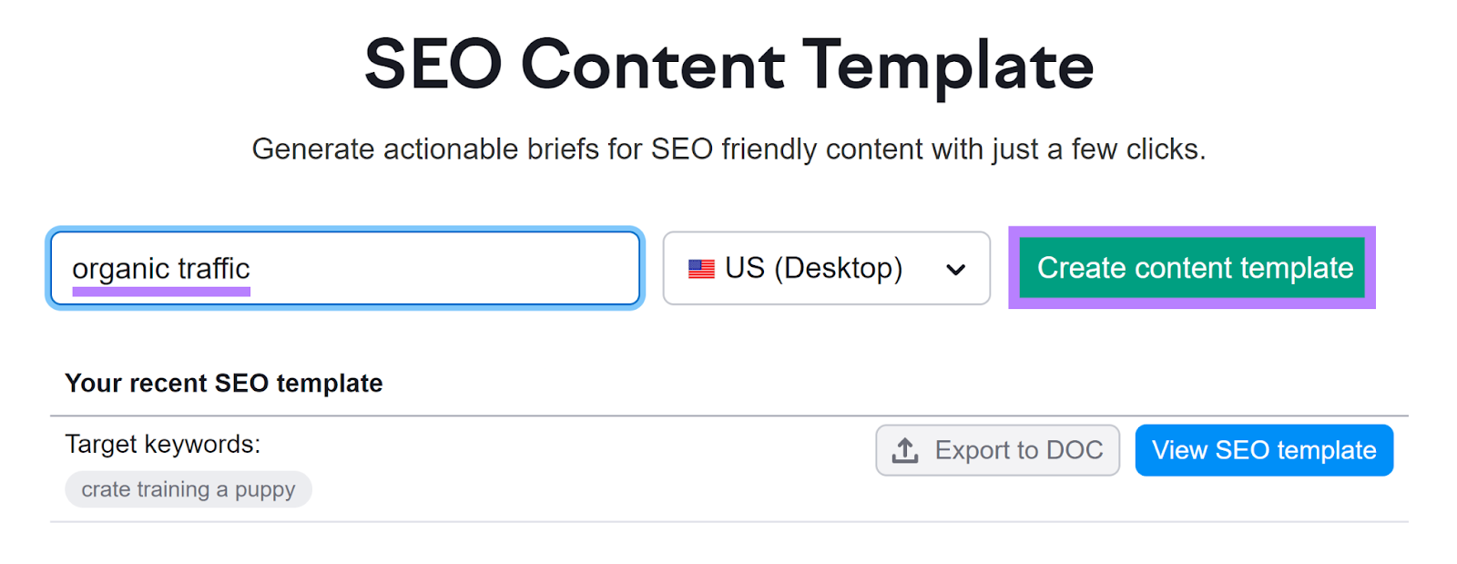 SEO Content Template start