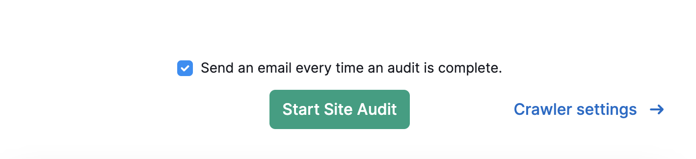 “Start Site Audit" button