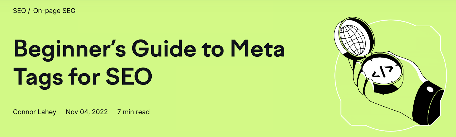 Example of a beginner-friendly title from Semrush blog "Beginner’s Guide to Meta Tags for SEO"