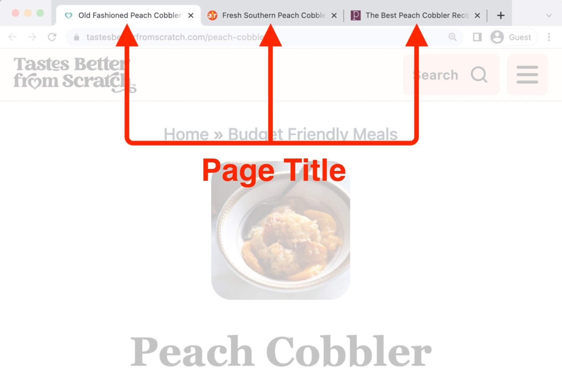 Page titles in tabs
