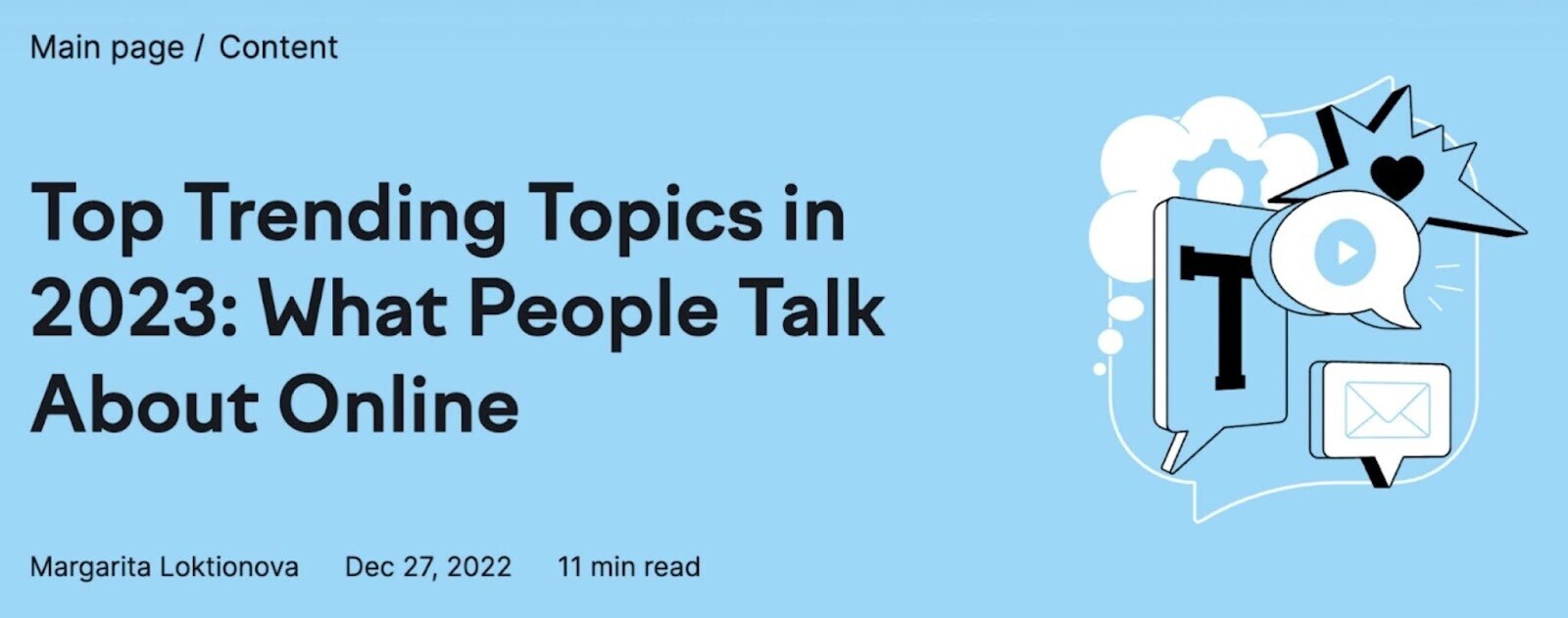 Titre « Sujets les plus tendances en 2023 : ce dont les gens parlent en ligne »