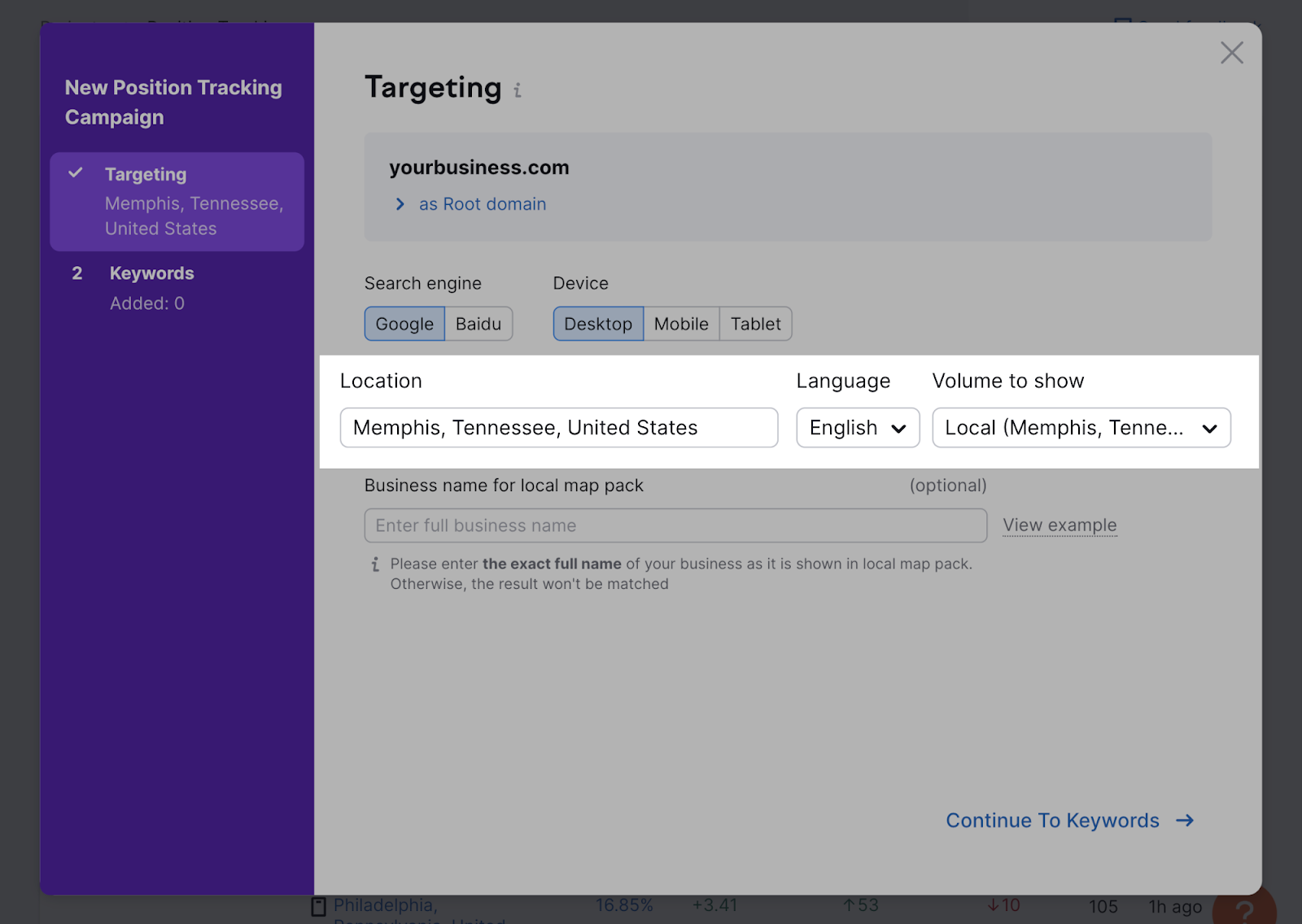 Set volume to show to local in Position Tracking tool