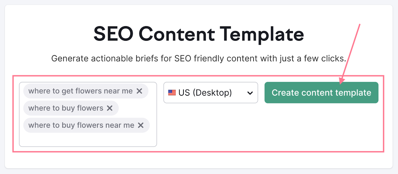SEO Content Template tool
