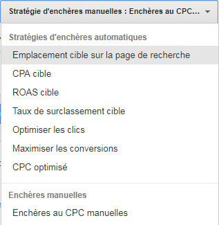 Gestion de la stratégie des enchères sur Google Adwords