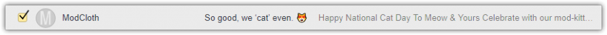 Uso emoji negli oggetti delle mail, esempio: ModCloth