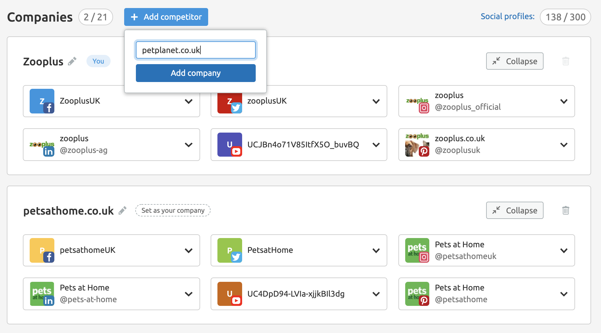 Semrush store competitor analysis