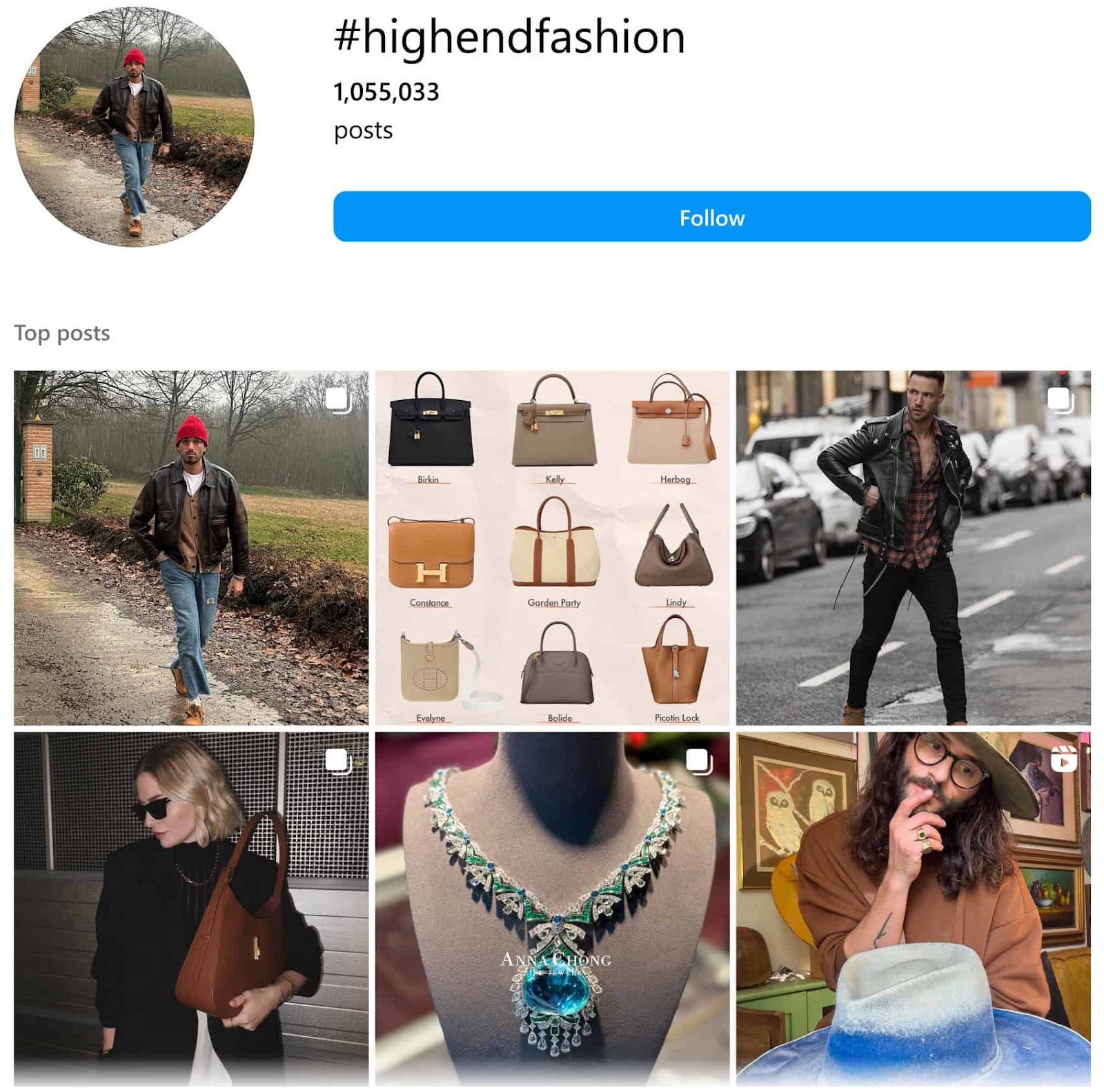 Instagram posts for the topic #HighEndFashion