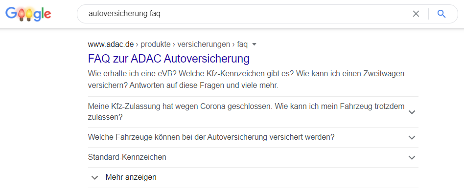 SERP-Funktion FAQ