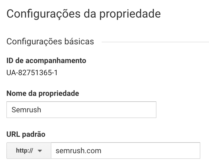 exemplo id de acompanhamento no universal analytics