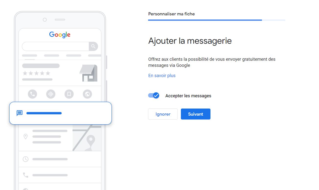 Google Business Profile - Ajouter la messagerie