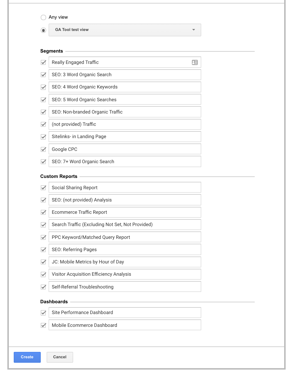 modèles de google analytics dashboard